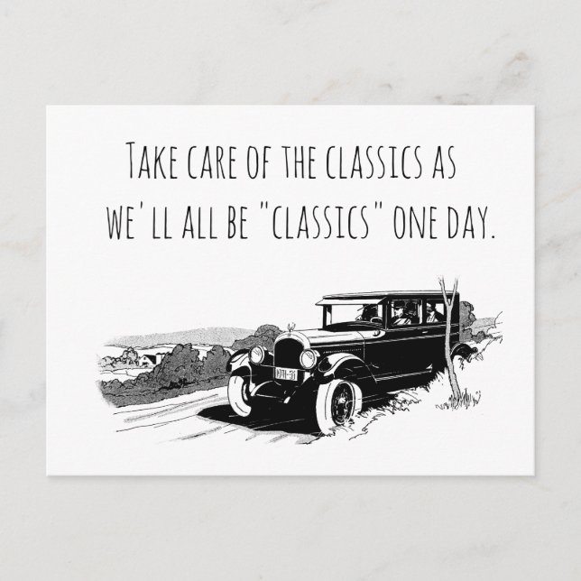 Take Care of Classic Cars Helg Vykort (Framsida)