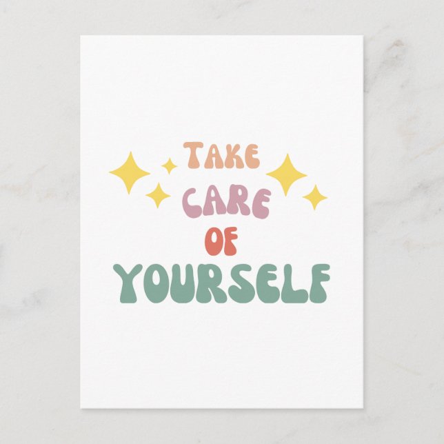 Take care of yourself helg vykort (Framsida)