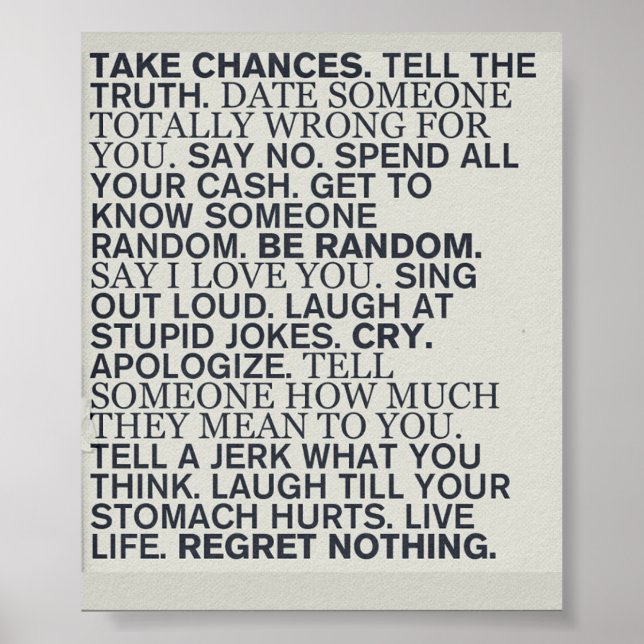 Take Chances Poster (Framsidan)