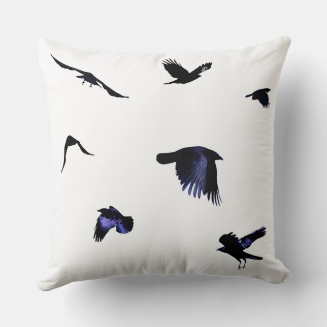 Take Flight Crow Throw Pillow Kudde (Baksida)