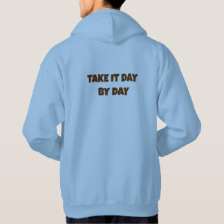 Take It Day By Day Typografi Herr Blå hoodie