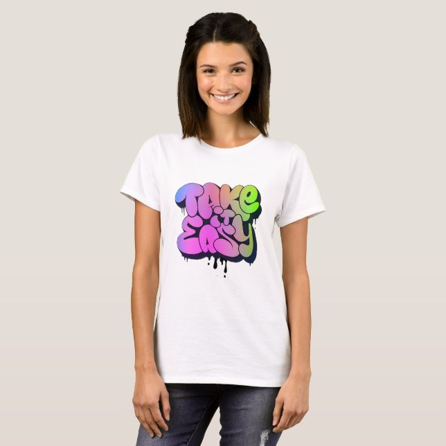 Take It Easy Neon Graffiti Tee Uplift Collection (Hel framsida)