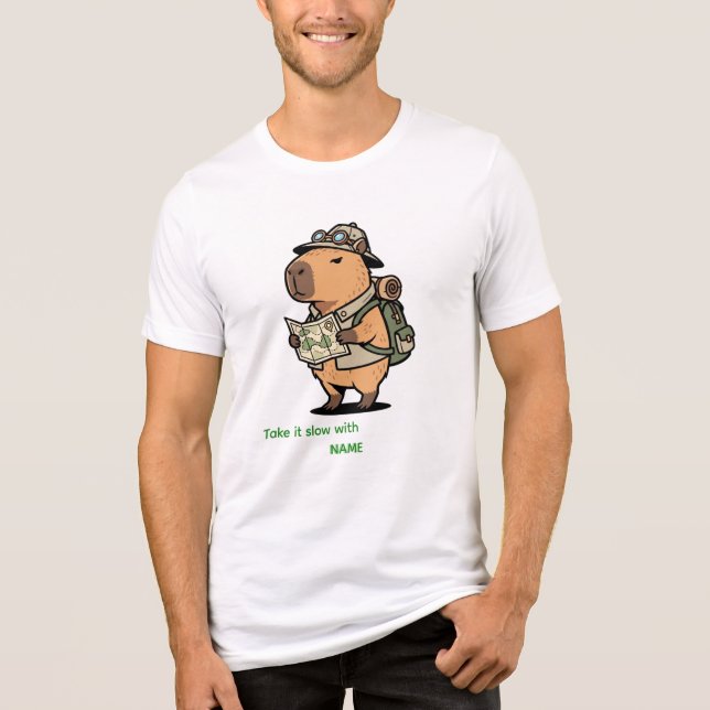 Take It Slow Capybara Tee – Customizable (Framsida)