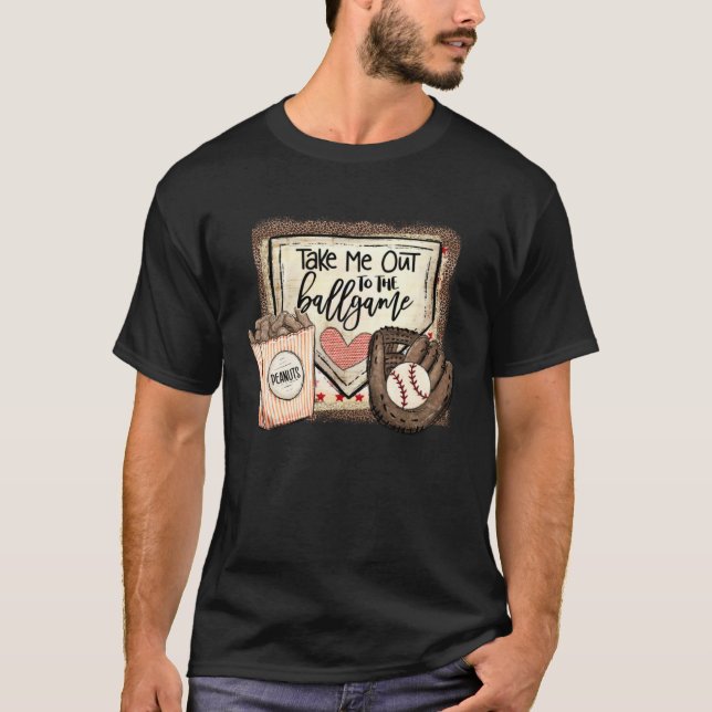 Take Me Out To The Ball Game Baseball Softball Leo T Shirt (Framsida)