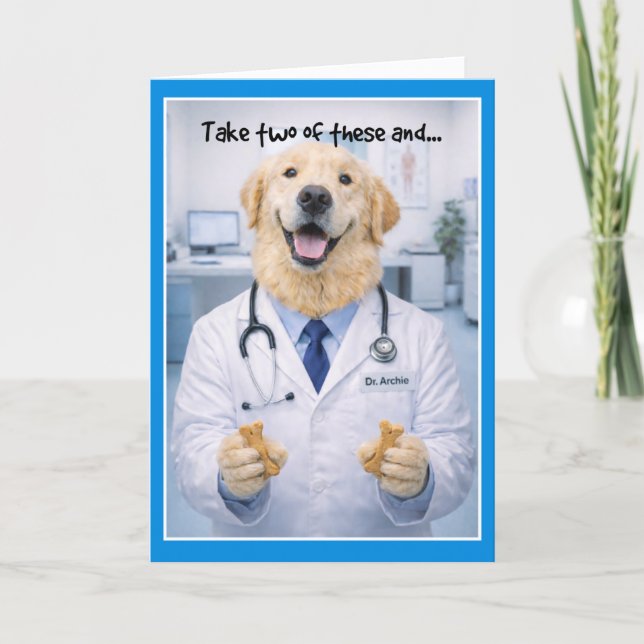 Take Two Dog Bones Get Well Card  DBA-1 Kort (Framsida)
