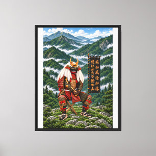 Takeda Shingen Deep Green 16x20 1,25 tum svart ram Canvastryck