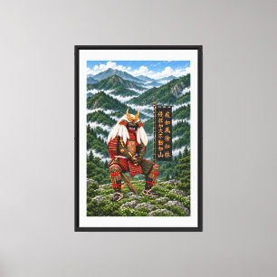 Takeda Shingen Deep Green 16x24 0,75 tum svart ram Canvastryck