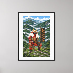 Takeda Shingen Deep Green 18x24 0,75 tum svart ram Canvastryck