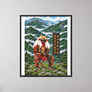 Takeda Shingen Deep Green 20x24 0,75 tum svart ram Canvastryck