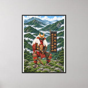 Takeda Shingen Deep Green 24x32 0,75 tum inramad Canvastryck