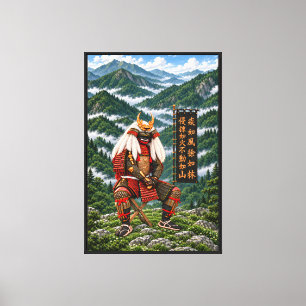 Takeda Shingen Deep Green 24x36 0,75 tum inramad Canvastryck