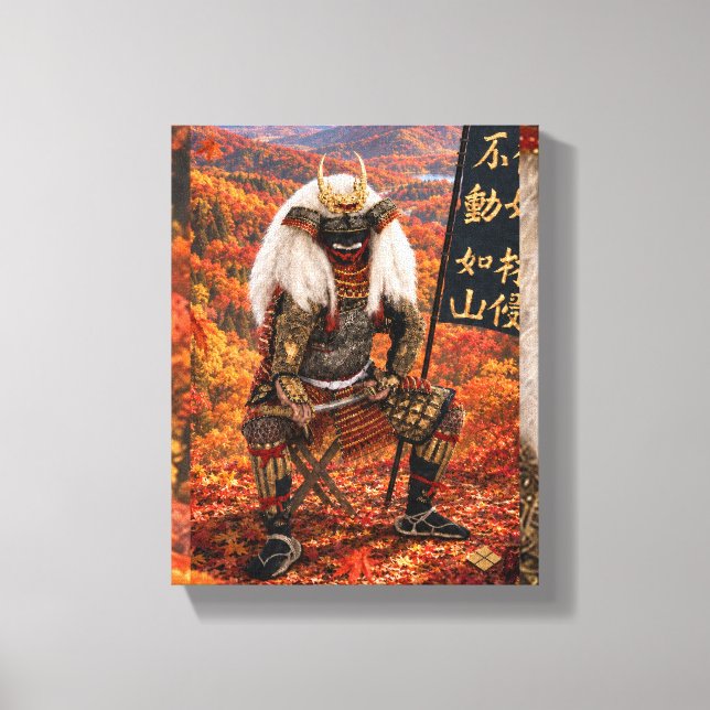 Takeda Shingen Samurajrustning Höst 8x10 Canvastryck (Framsida)