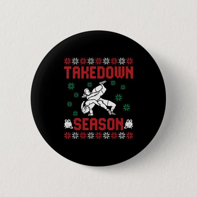 Takedown Season Girls Wrestling Ugly Sweater Chris Knapp (Framsida)