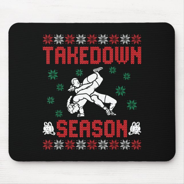 Takedown Season Girls Wrestling Ugly Sweater Chris Musmatta (Framsidan)