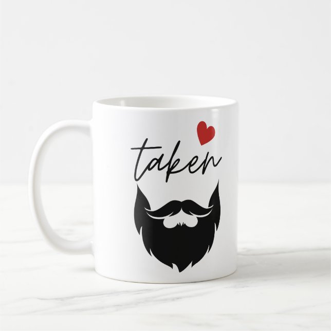 Taken Beard Funny Valentine Day Kaffemugg (Vänster)