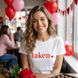 Taken Heart Minimalist Couple Love  T Shirt