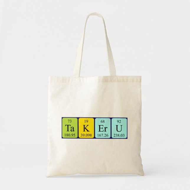 Takeru periodisk bord namn tote bag tygkasse (Framsidan)