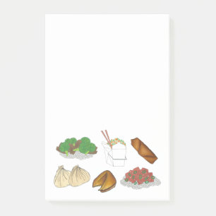 Takeway China Restaurant tog ut Cuisineet Food Post-it Block
