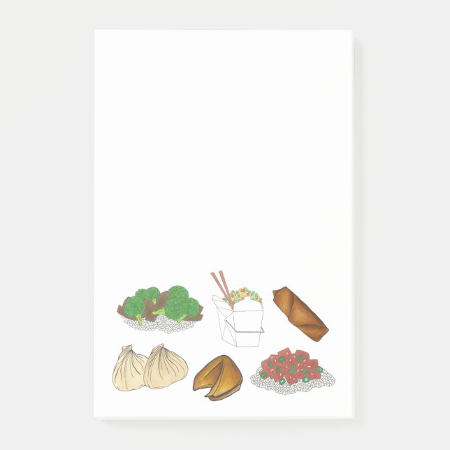 Takeway China Restaurant tog ut Cuisineet Food Post-it Block (Framsida)