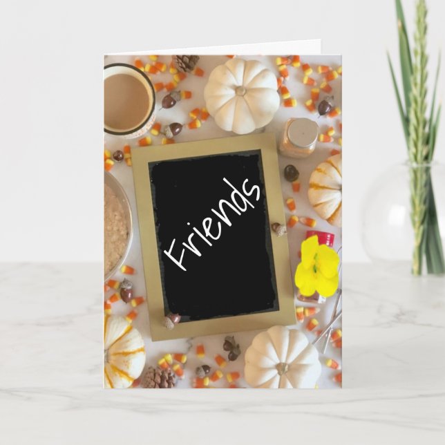 ***TAKFULLA FÖR VÄNNER*** VID THANKSGIVING KORT (Framsida)