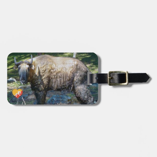 Takin, nationellt djur av Bhutan-Himalaya, Asien Bagagebricka (Horisontell Framsida)