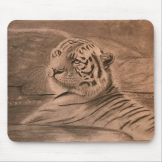 "Taking A Dip" tiger mousepad Musmatta