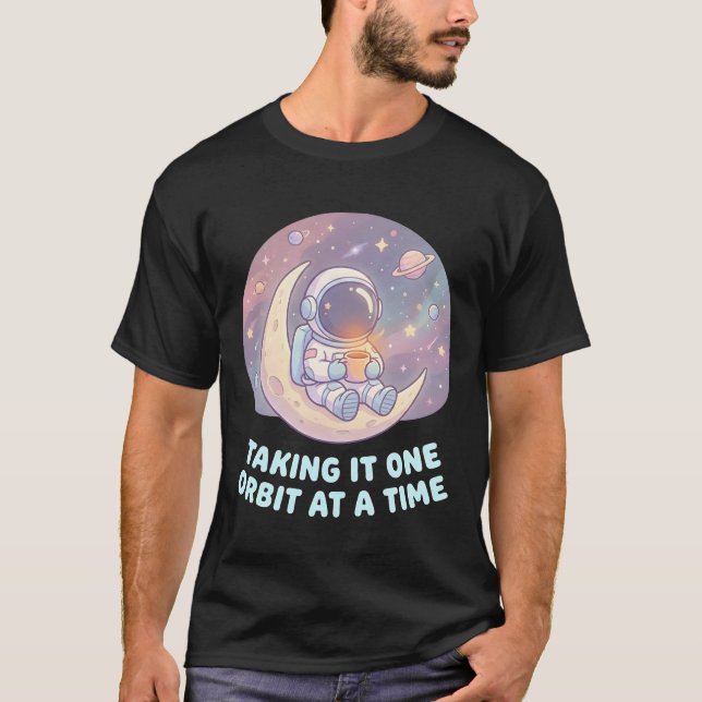 Taking It One Step at a Time Astronaut Men T-Shirt (Framsida)