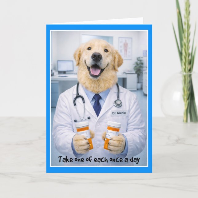 Taking Pills Get Well Card PA-1 Kort (Framsida)