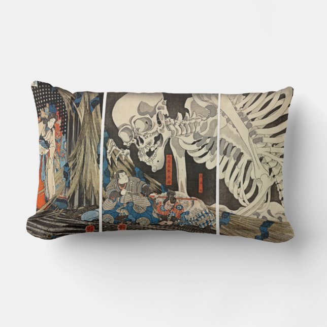 Takiyasha häxan och den skelett- spökbilden lumbarkudde (Framsida)