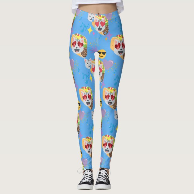 tako cat emoji leggings (Framsida)