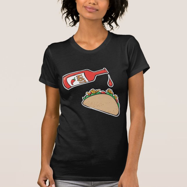tako med hett sås tee shirt (Framsida)