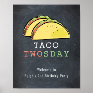 Tako Tosday Chalkboard Birthday Välkomstskylt Poster
