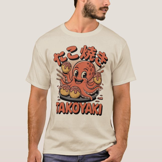 Takoyaki Bläckfisk – Sött Japanskt Gatumat  T Shirt (Framsida)