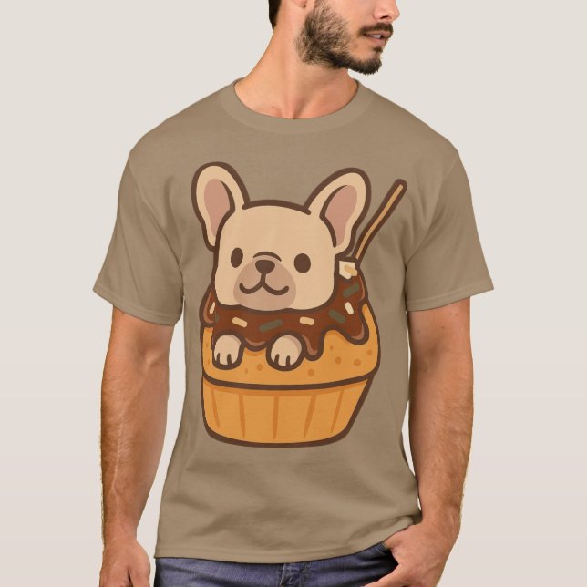 Takoyaki Frenchie Kawaii Japanese Snack Dog Sticke T Shirt (Framsida)