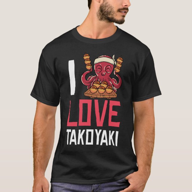 Takoyaki Octopus Bollar Gift Japansk mat T Shirt (Framsida)