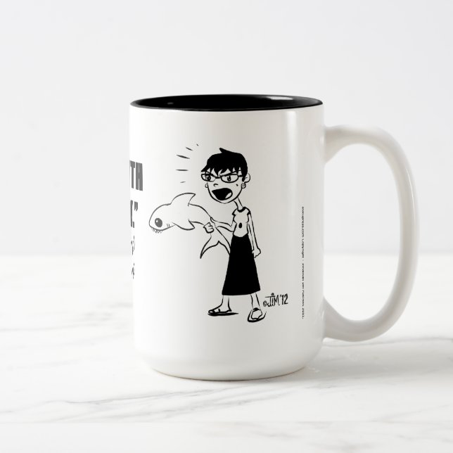 Takt någon med en babyhajmugg Två-Tonad mugg (Höger)