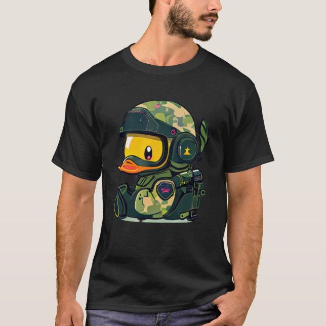 Taktisk Anka i Fullt Uniform Pullover Hoodie T Shirt (Framsida)