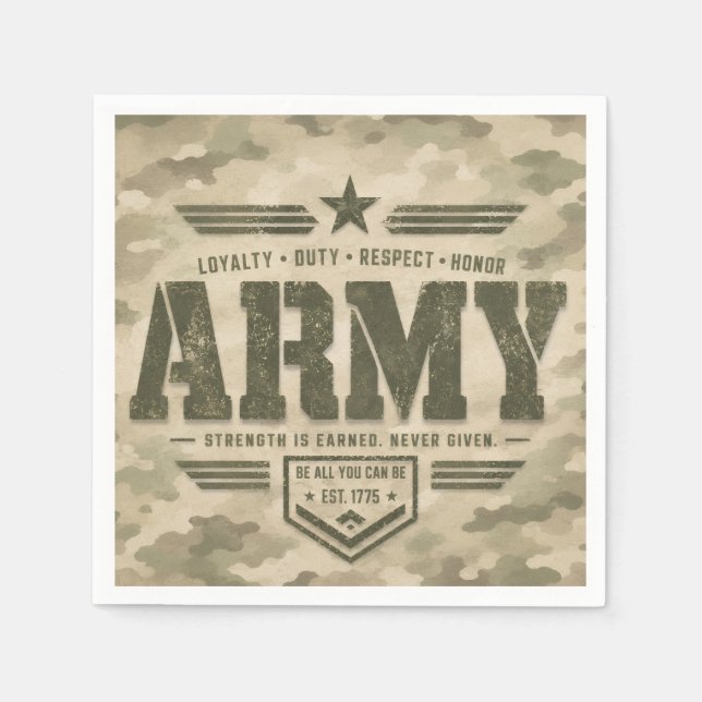 Taktisk armédesign pappersservett (Framsidan)