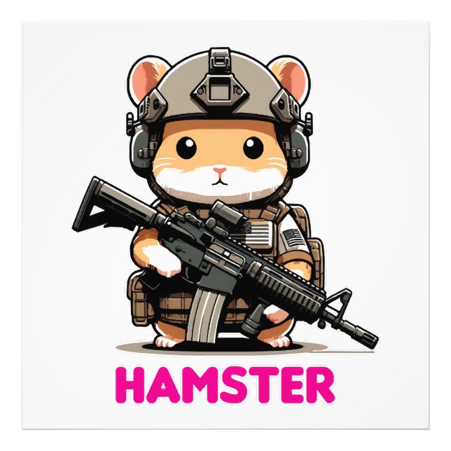 Taktisk Hamster Fototryck (Framsidan)
