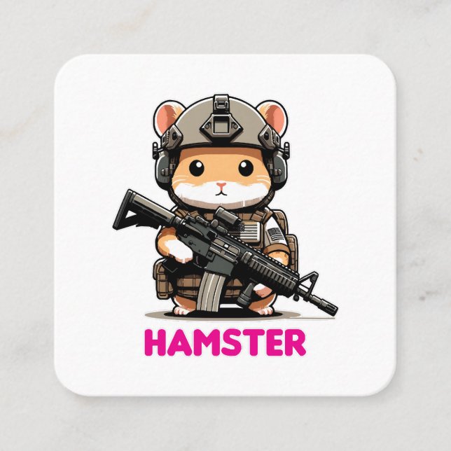Taktisk Hamster Fyrkantigt Visitkort (Framsida)