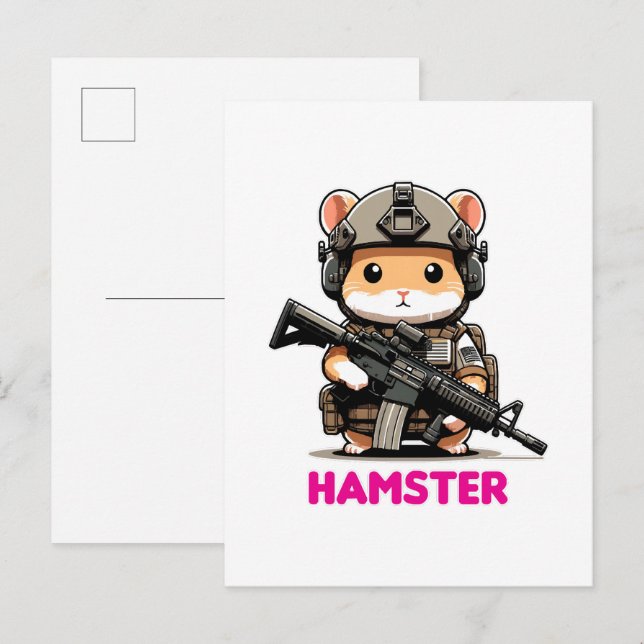 Taktisk Hamster Inbjudan Vykort (Fram/baksida)