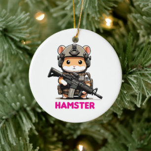 Taktisk Hamster Julgransprydnad Keramik