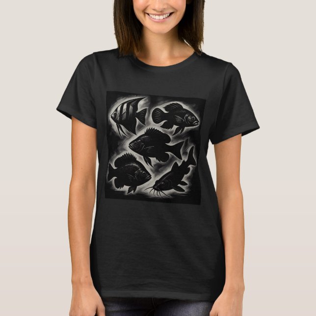 Taktiskt fiskartsstridsmönster t shirt (Framsida)