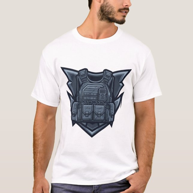 Taktiskt Soldatbröstemblem T Shirt (Framsida)