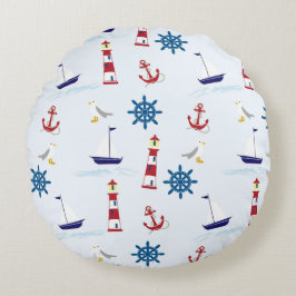 Taktkudde vid marinen stil rund kudde