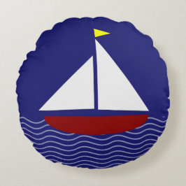 Taktkudde vid marinen stil rund kudde