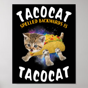 Taktocat som stavas bakåt är takokat, CAT och TA Poster