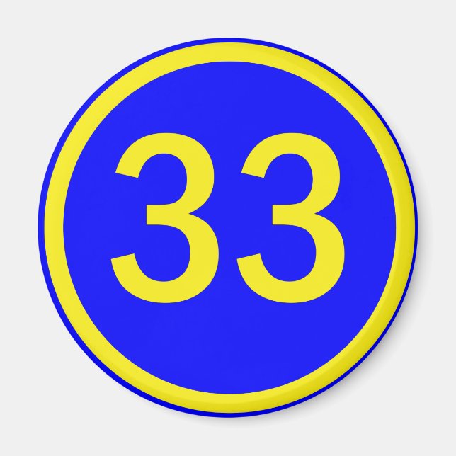 tal 33 i en cirkel magnet (Framsidan)
