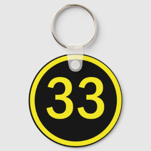 tal 33 i en cirkel nyckelring