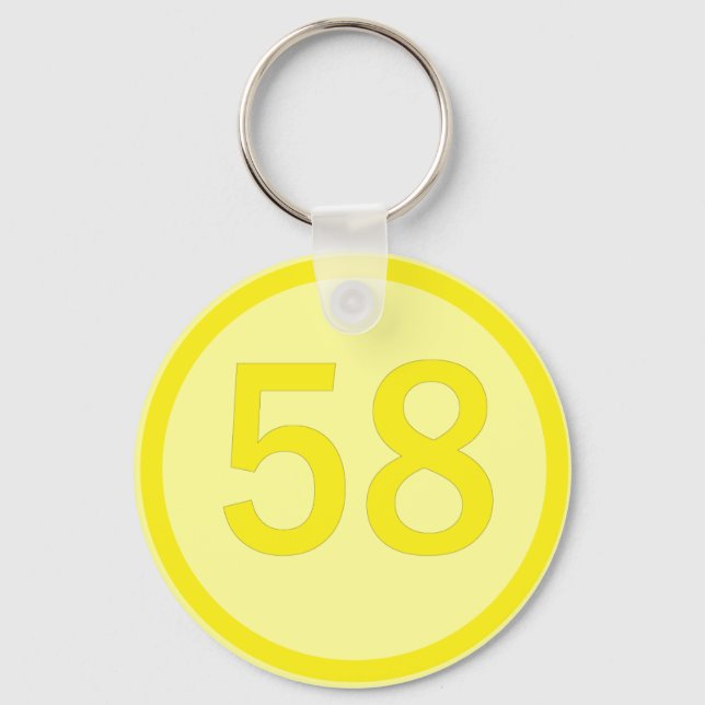 tal, 58, i en cirkel nyckelring (Framsida)